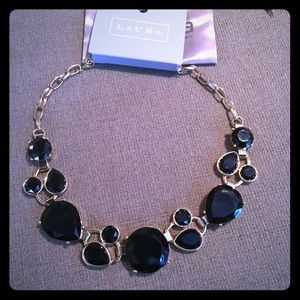 Laura Black/Gold Statement Necklace